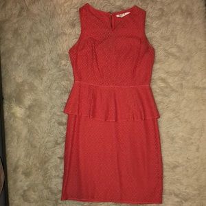 Eyelet Midi Peplum Dress